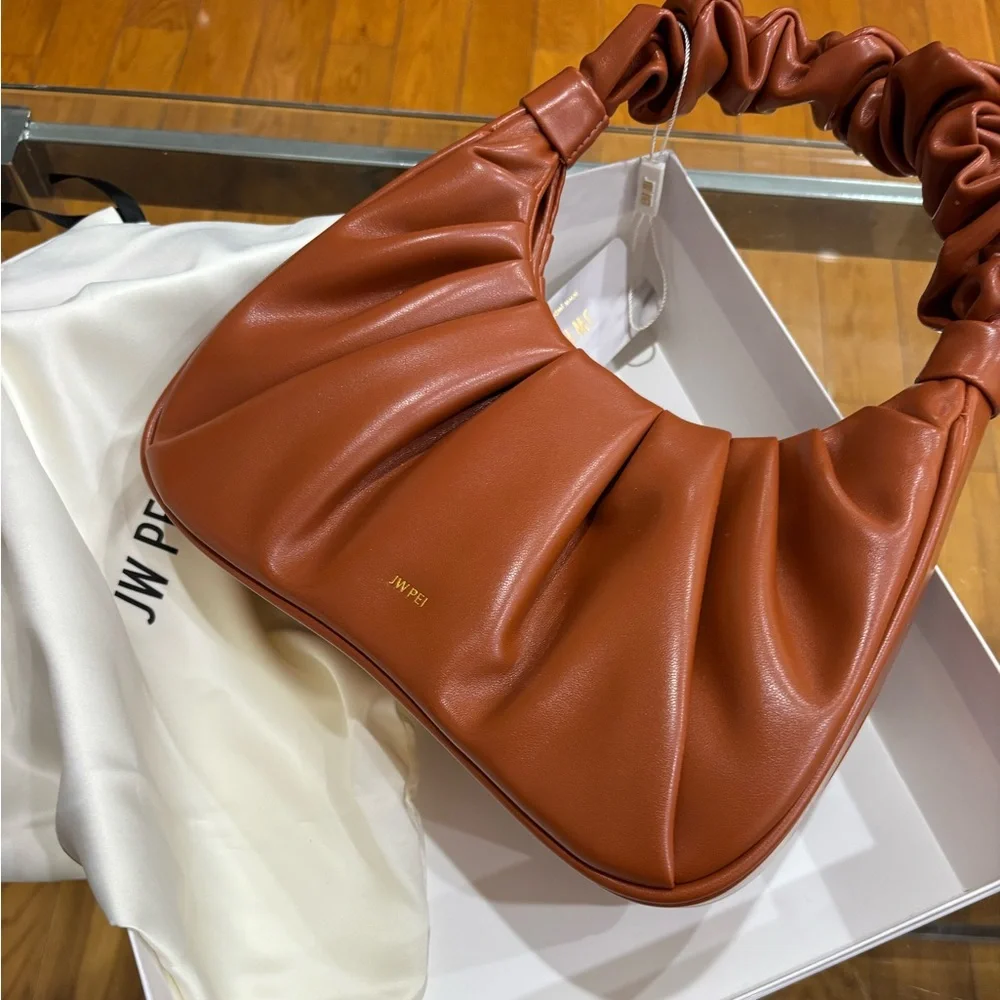 JW PEI Gabbi Ruched Hobo Handbag in Nutella